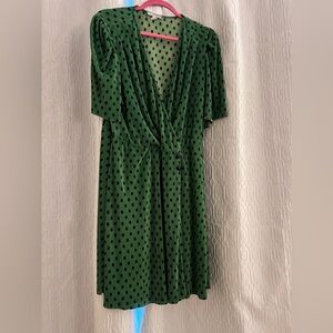 ASOS Green and Pink Dress with Black Polka Dots